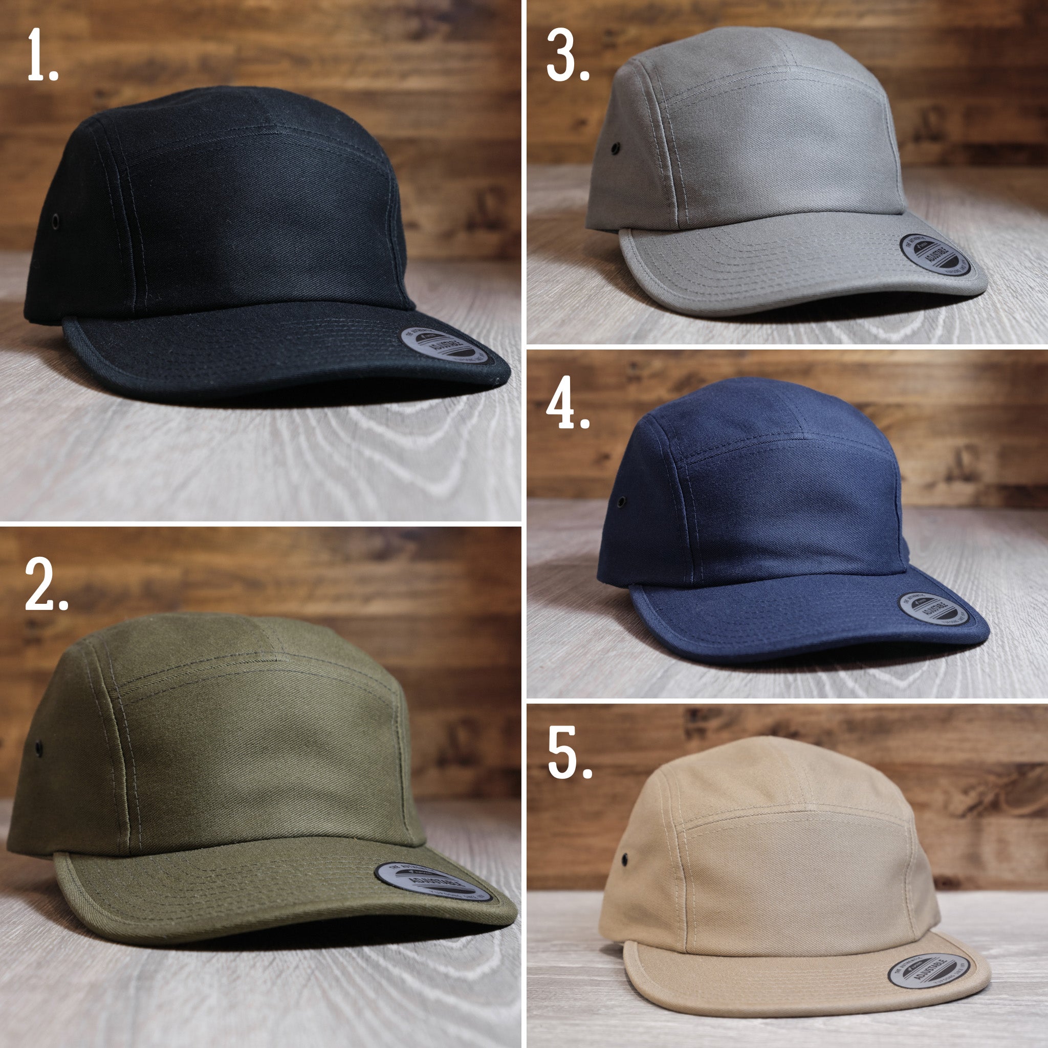 Custom Wedding Party 5 Panel Hat Color Options