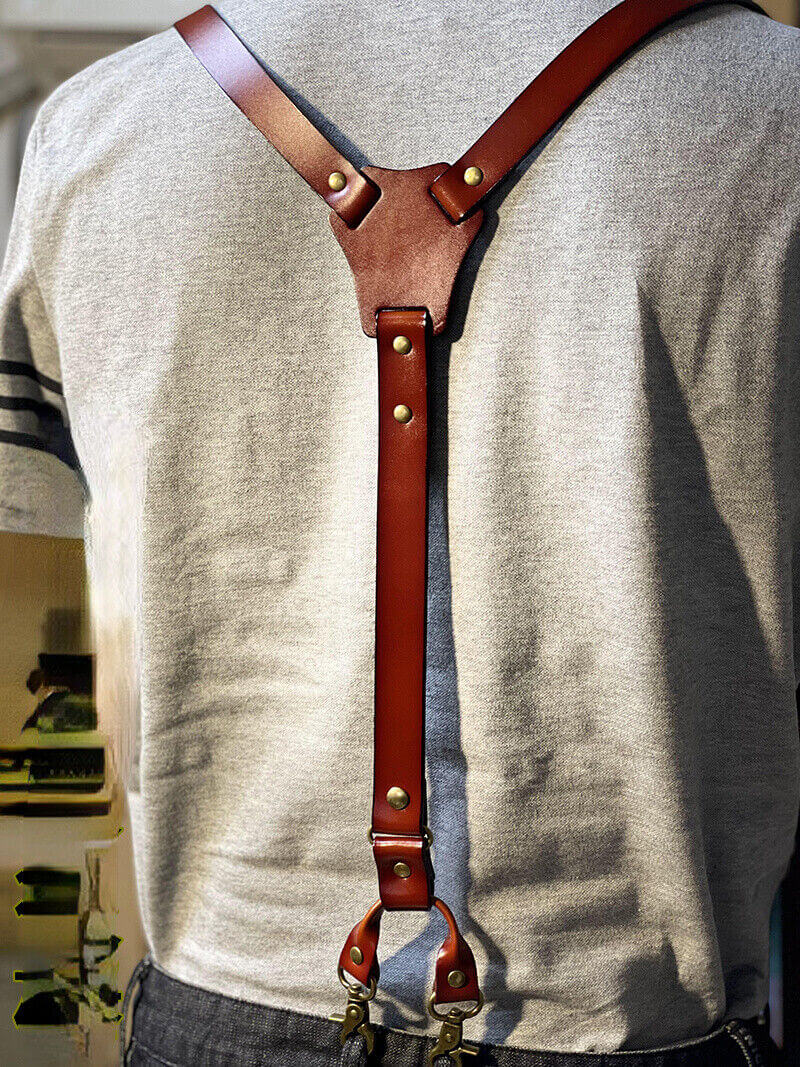 Personalized Wedding Leather Suspenders