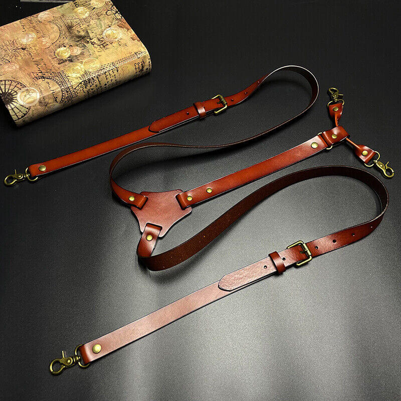 Personalized Wedding Leather Suspenders