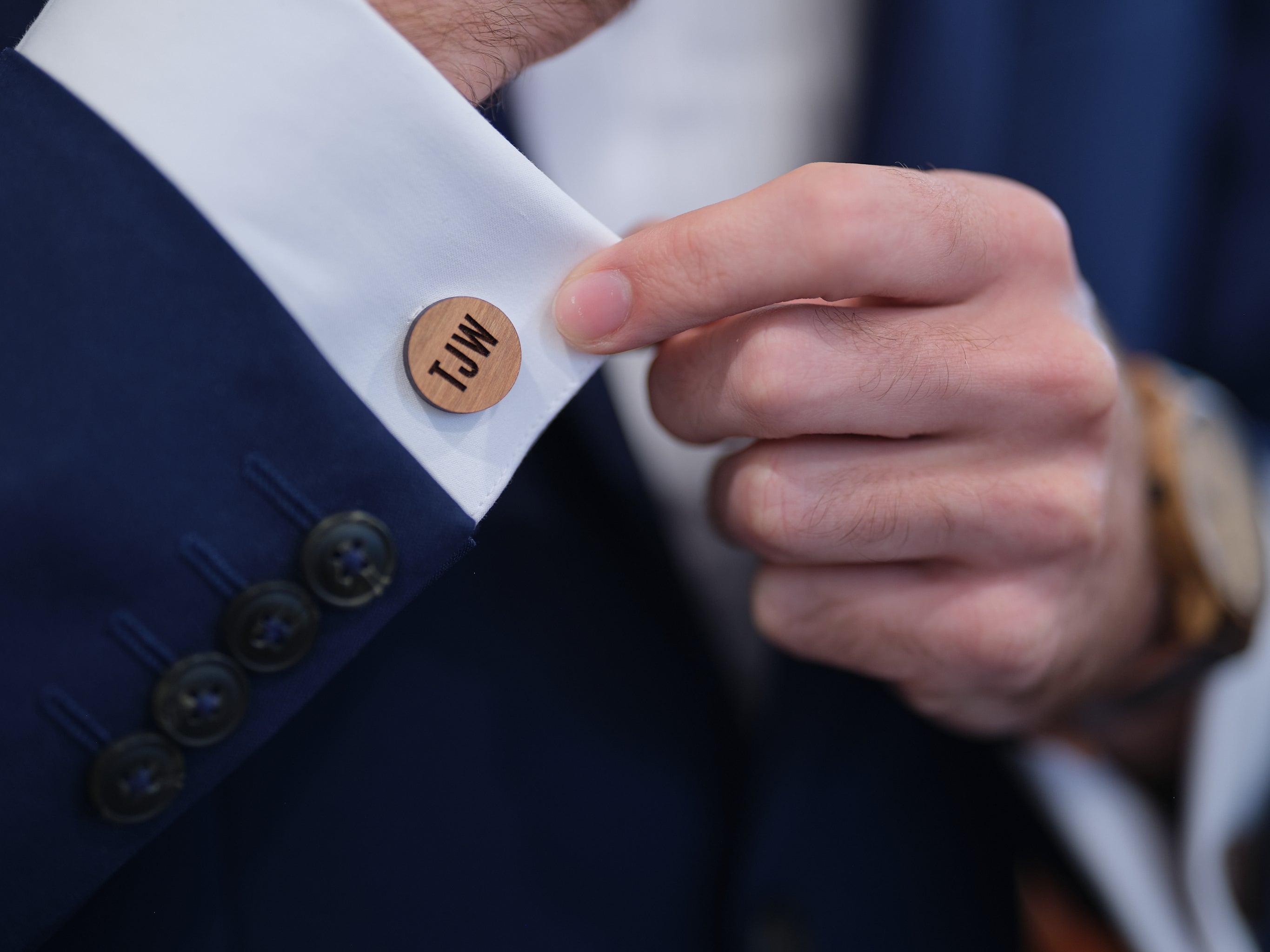 Personalized Cufflinks | Cherry Wood