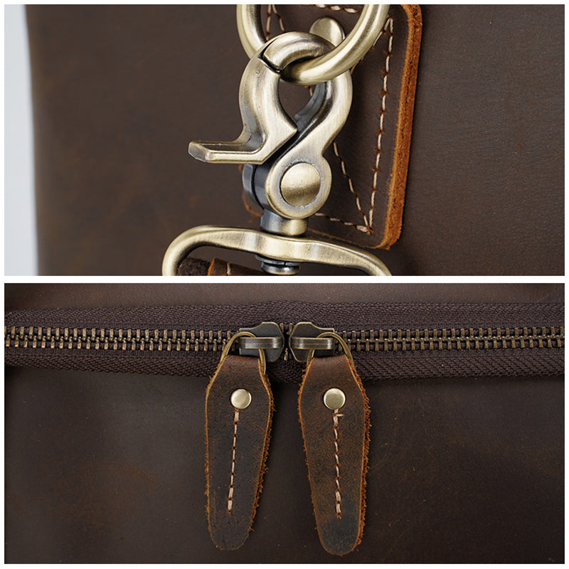 Crazy Horse Leather Duffle Bag Vintage Leather Travel Bag For Mens Handmade Leather Weekender Bag
