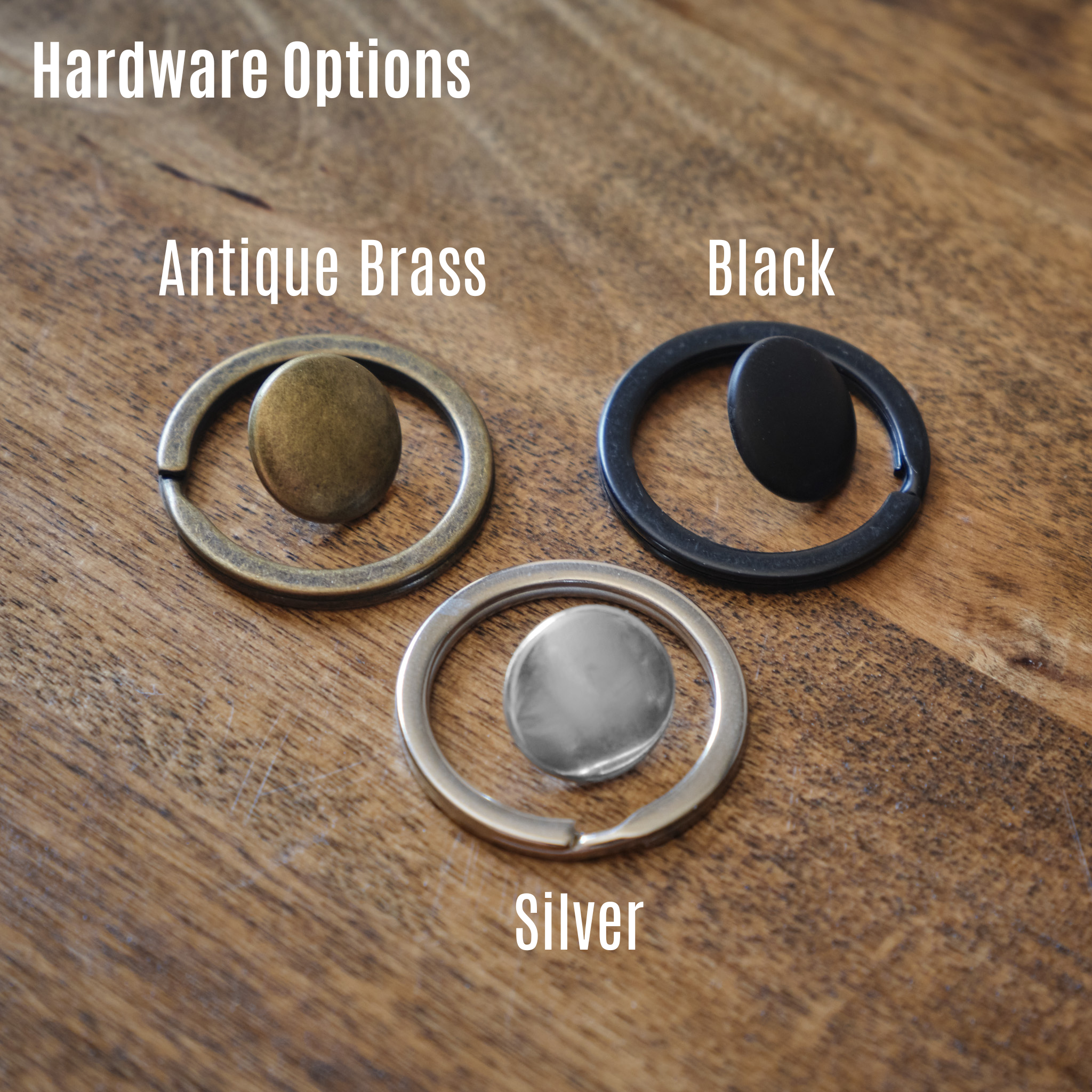 Leather Keychain Hardware Options