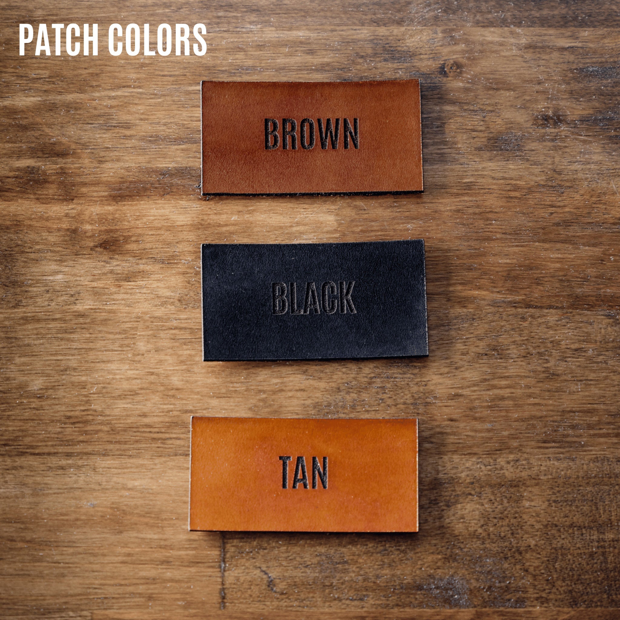 Leather patch color options for trucker hat