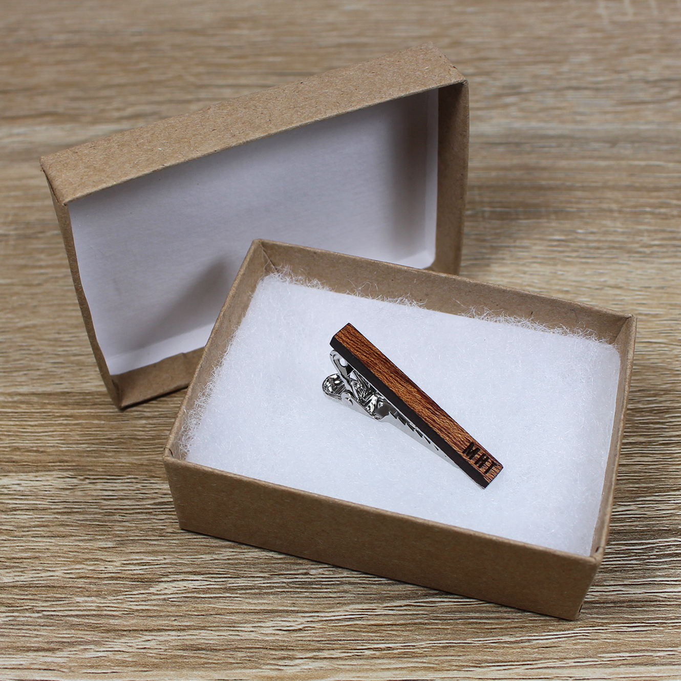 Personalized Tie Clip | Mahogany Wood