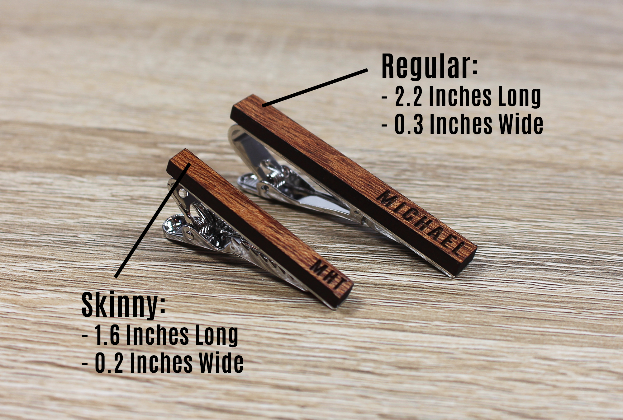 Personalized Tie Clip | Mahogany Wood