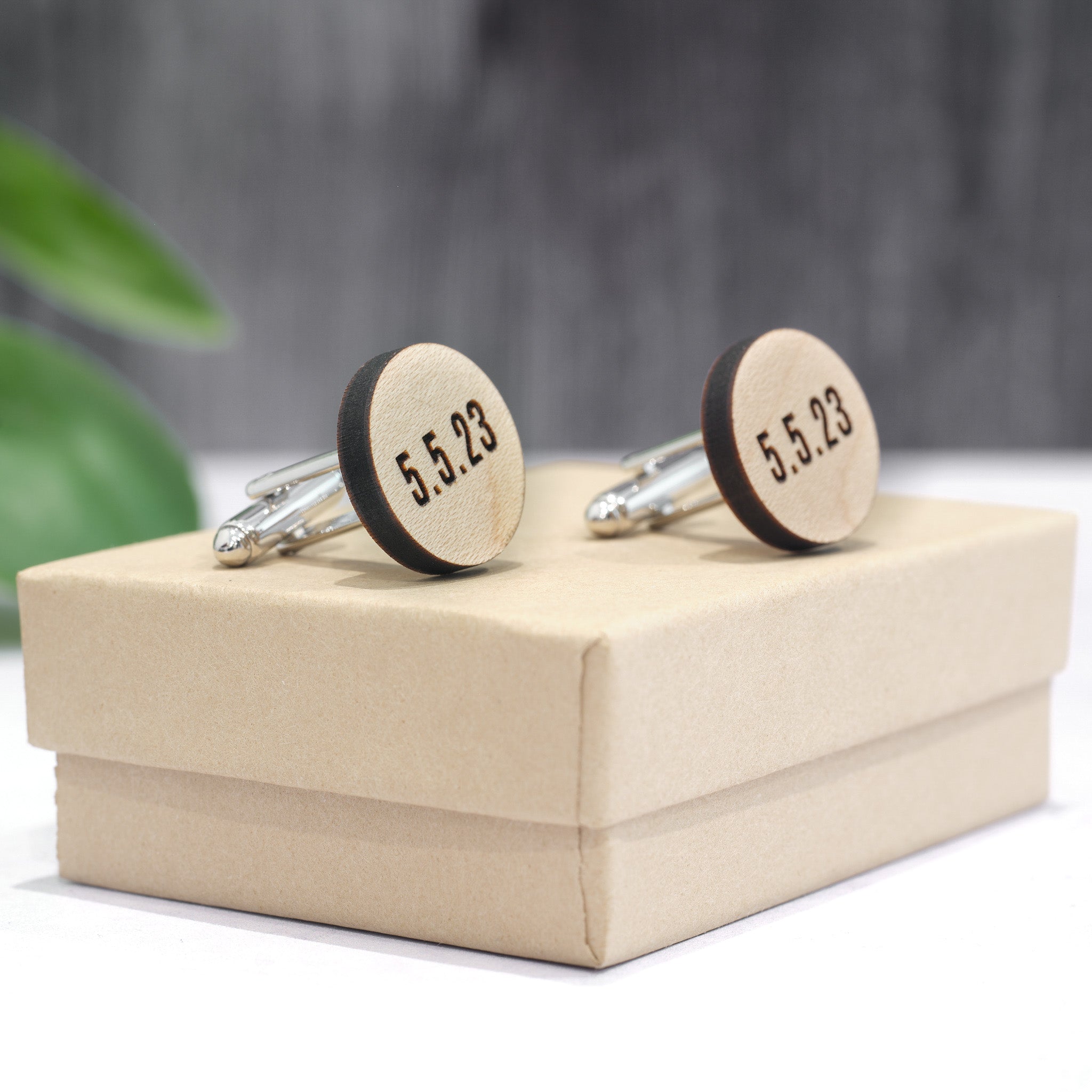 Personalized Cufflinks | Maple Wood