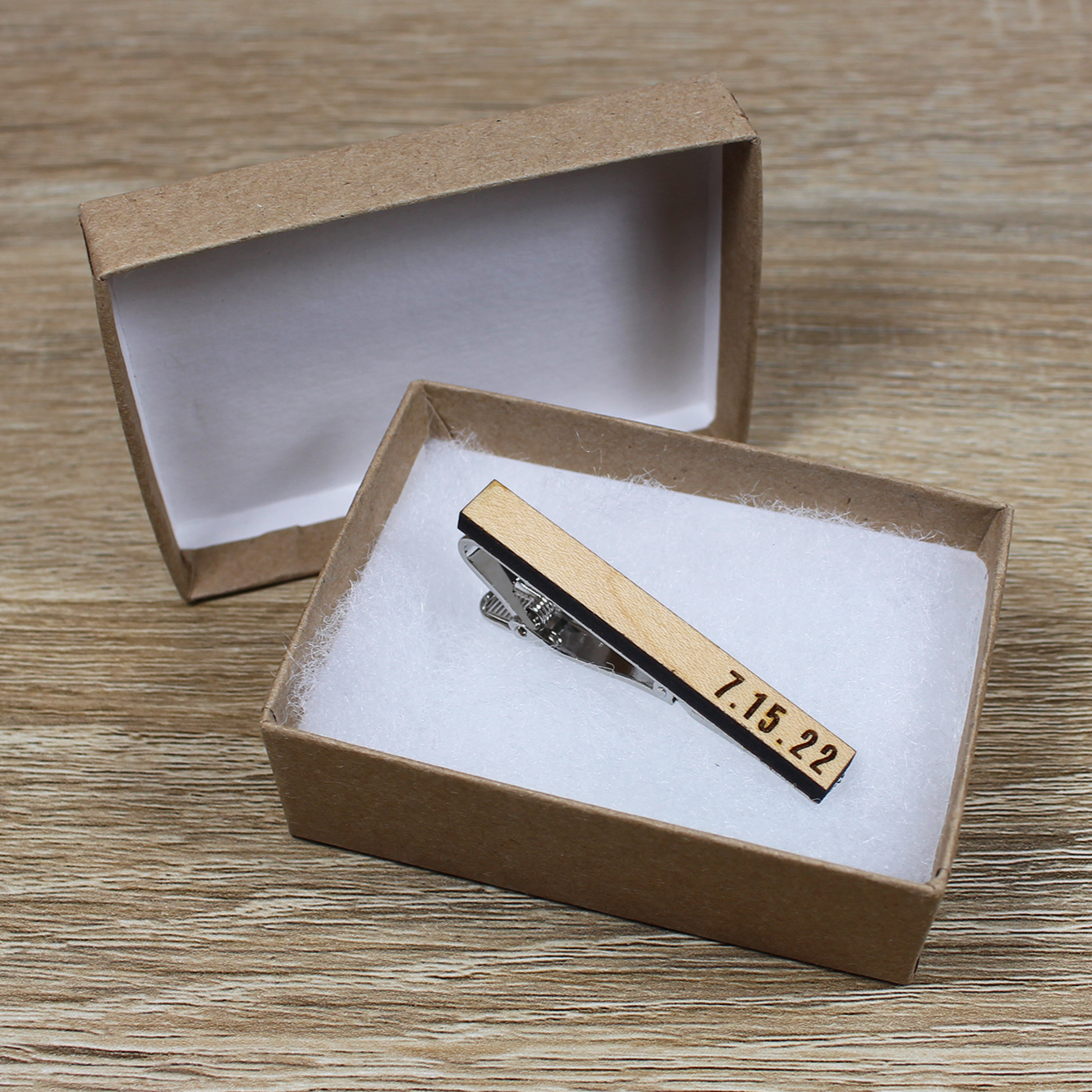 Personalized Tie Clip | Maple Wood