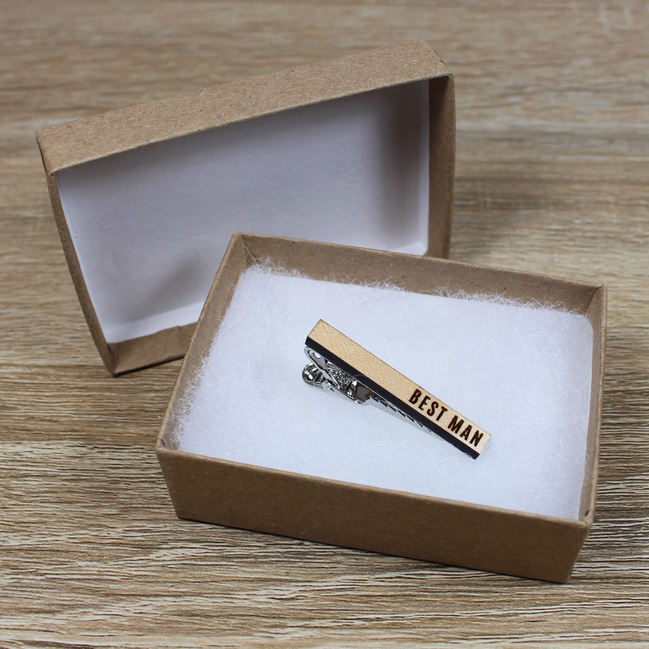 Personalized Tie Clip | Maple Wood