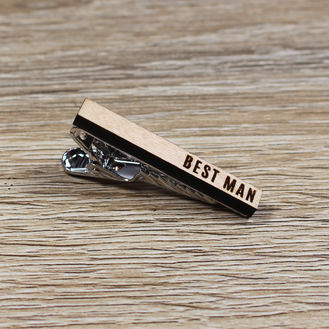 Personalized Tie Clip | Maple Wood