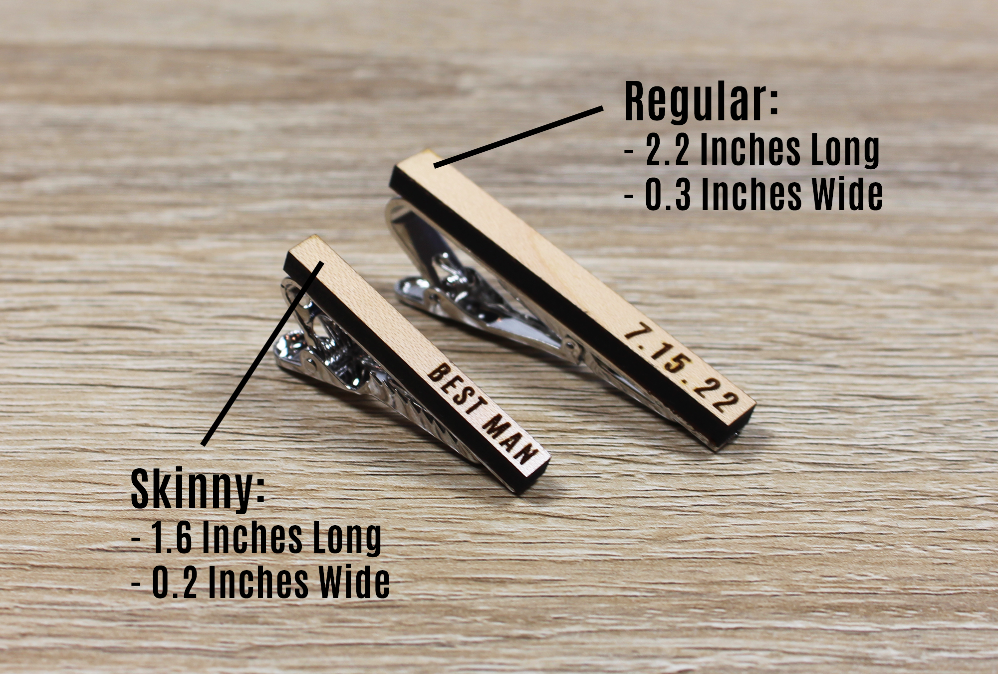 Personalized Tie Clip | Maple Wood