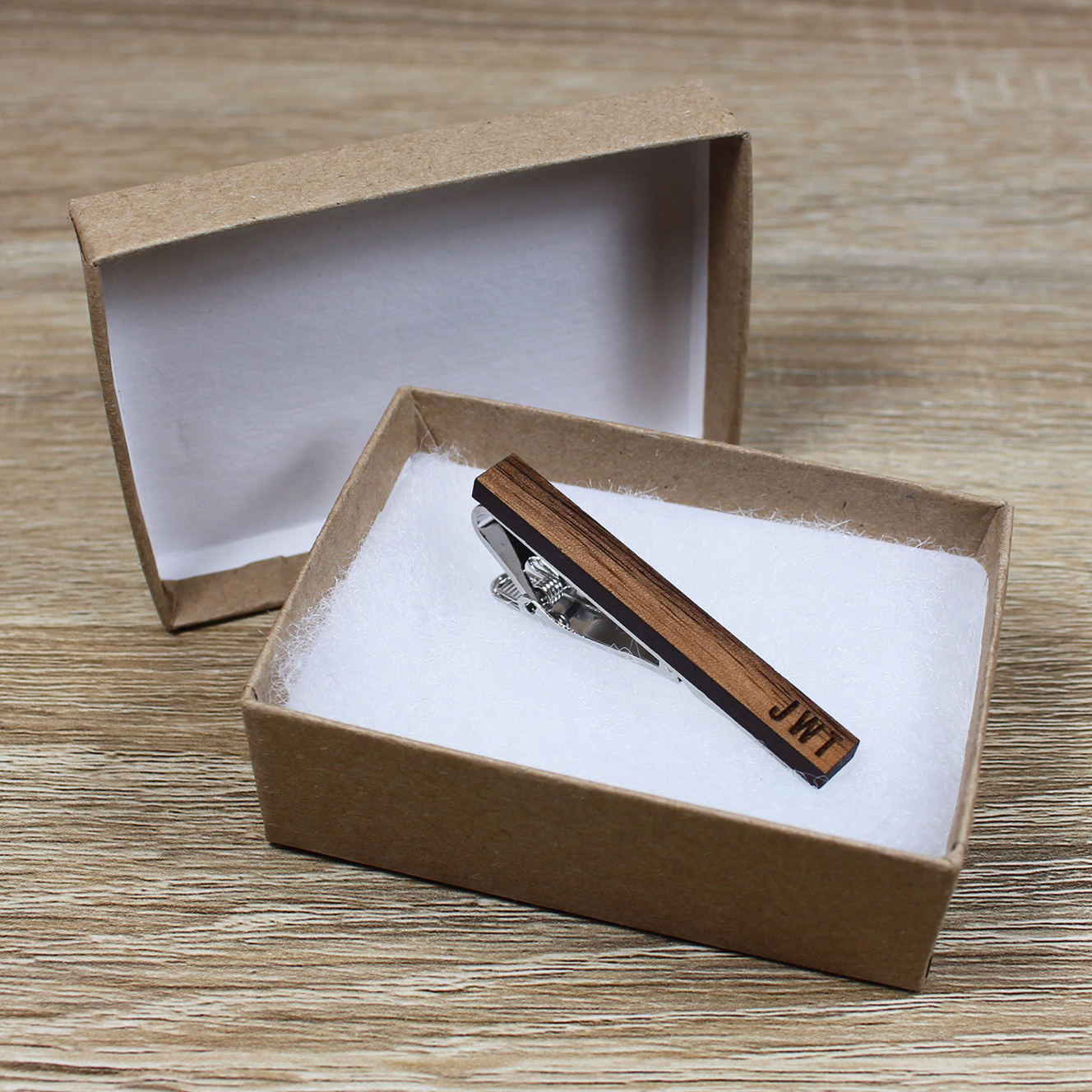 Personalized Tie Clip | Walnut Wood