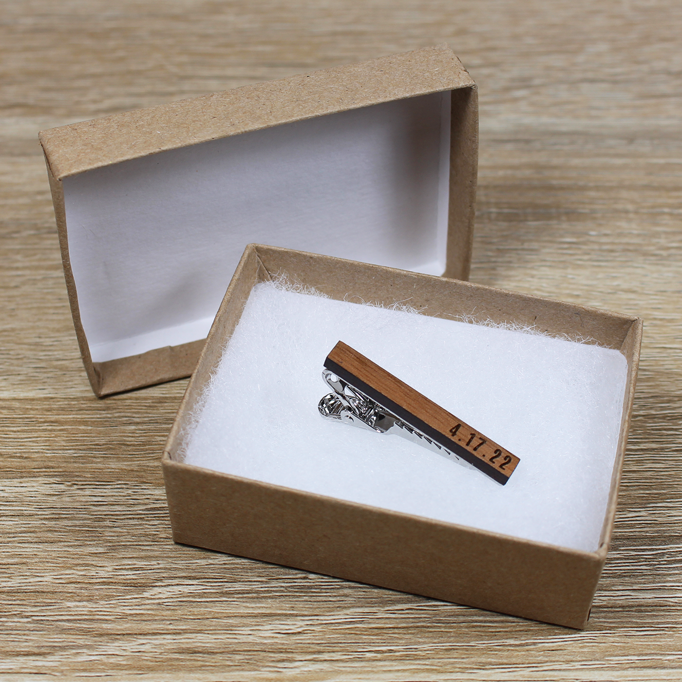 Personalized Tie Clip | Walnut Wood