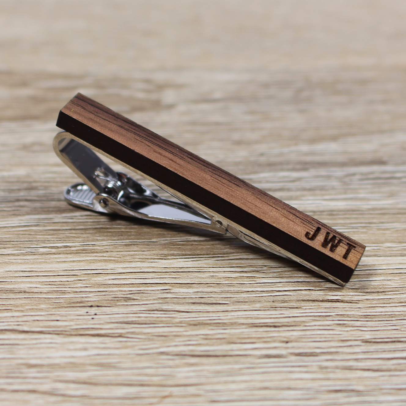 Personalized Tie Clip | Walnut Wood