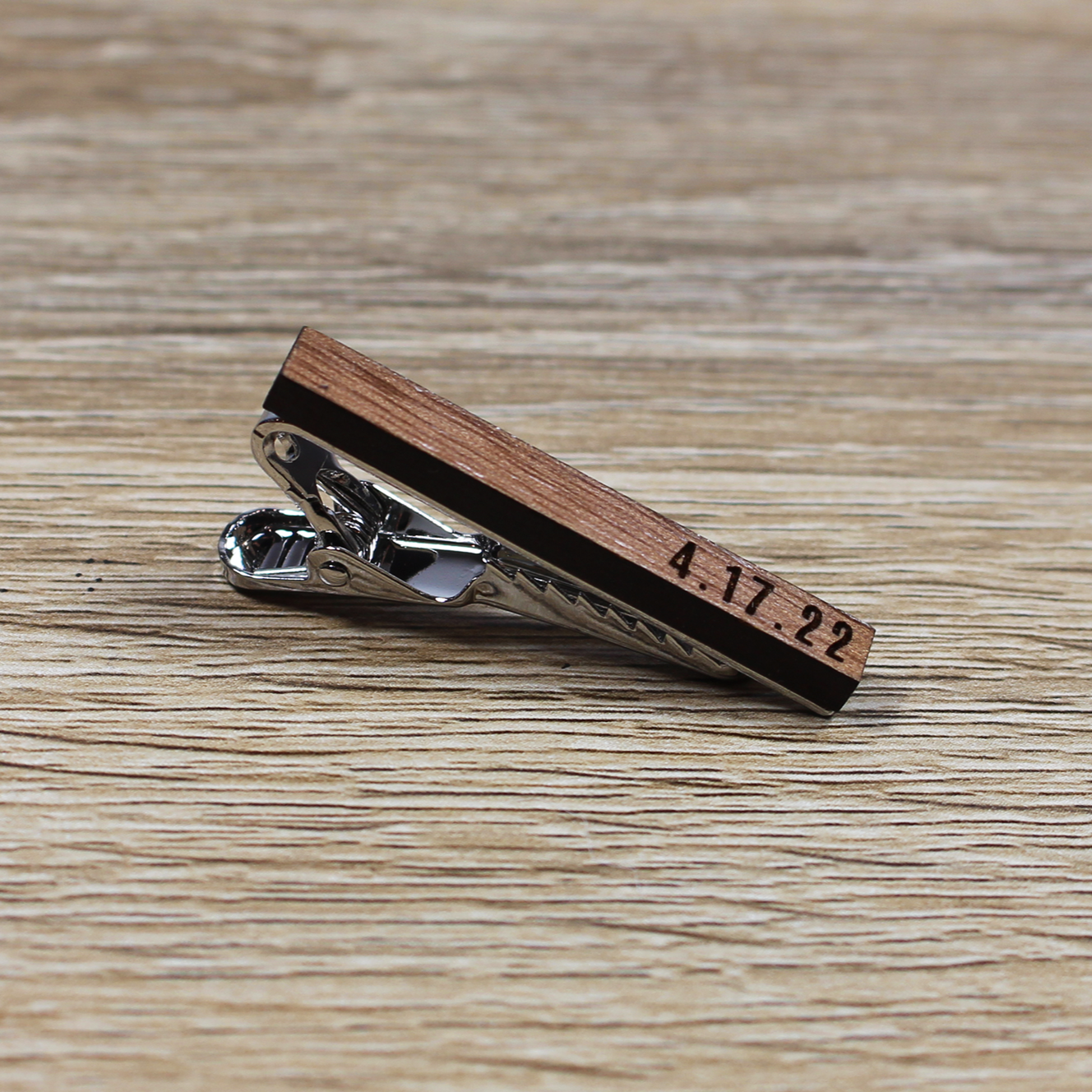 Personalized Tie Clip | Walnut Wood