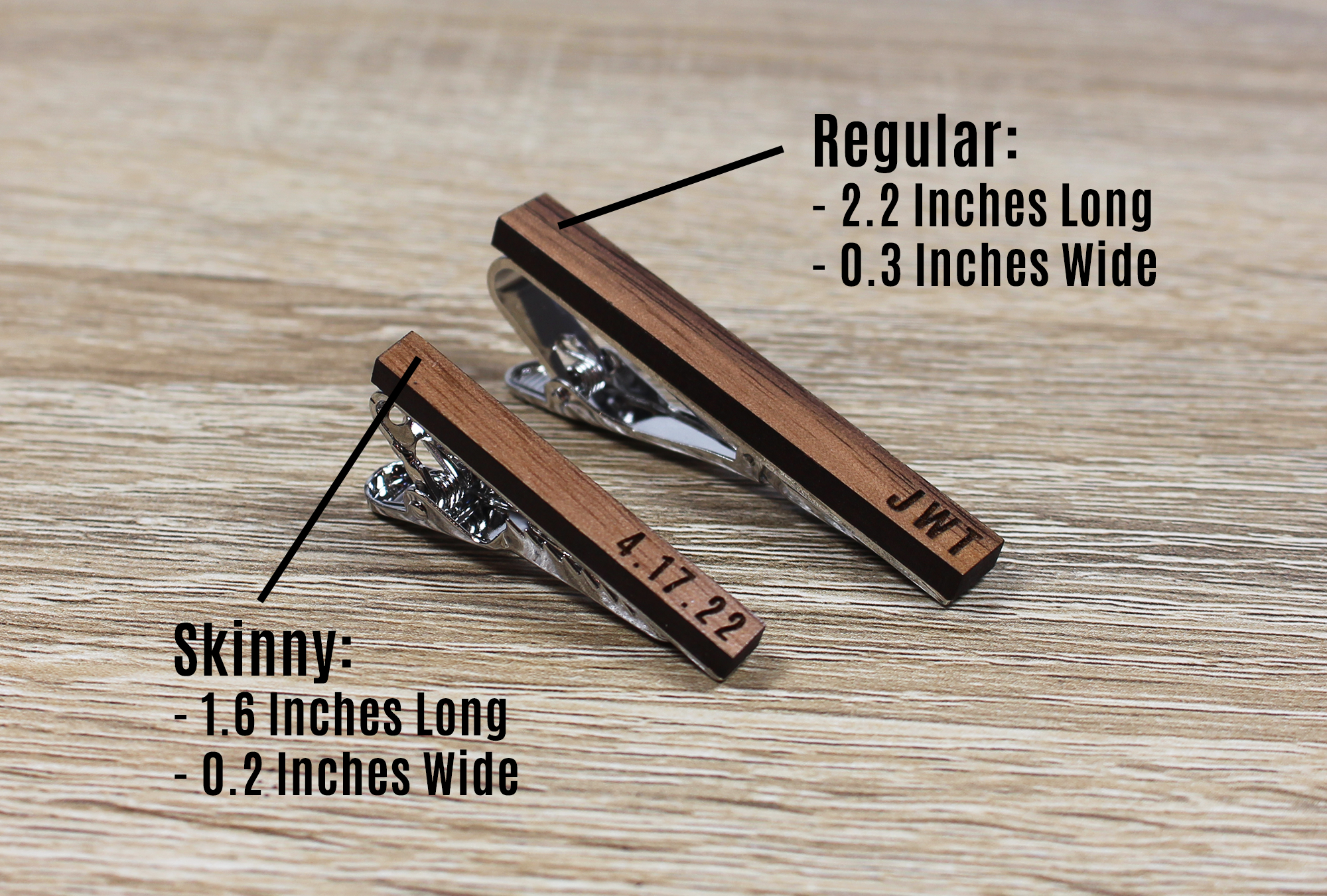 Personalized Tie Clip | Walnut Wood