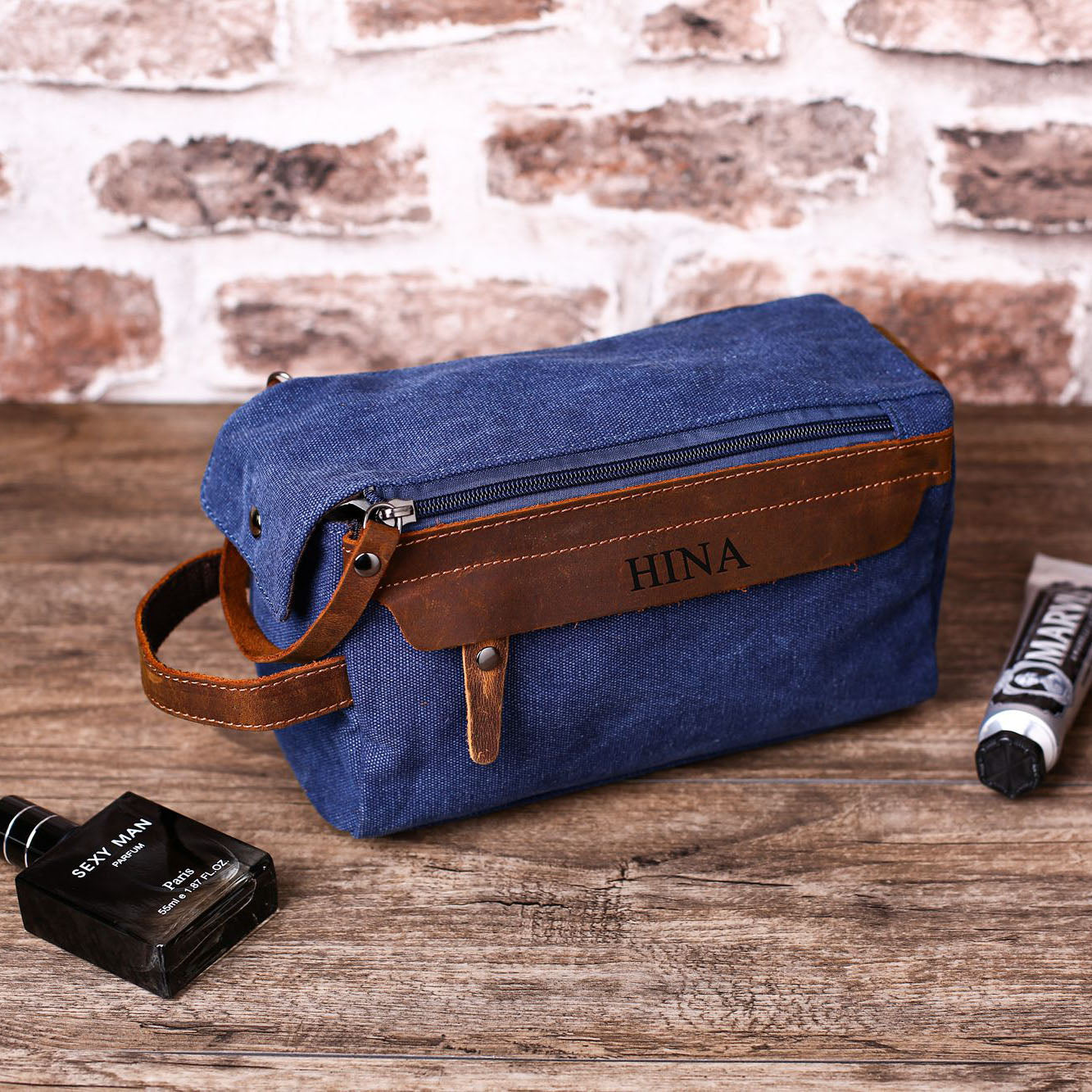 Best Man Toiletry Bag Groomsmen Gift Usher Gift Personalized Dopp Kit Groom Gift Father's Day Gift - NaturalLeatherShop