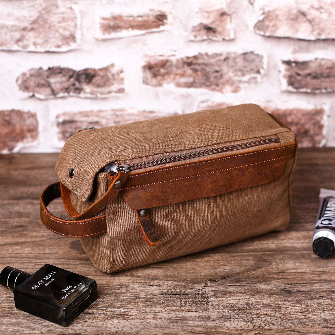 Best Man Toiletry Bag Groomsmen Gift Usher Gift Personalized Dopp Kit Groom Gift Father's Day Gift - NaturalLeatherShop