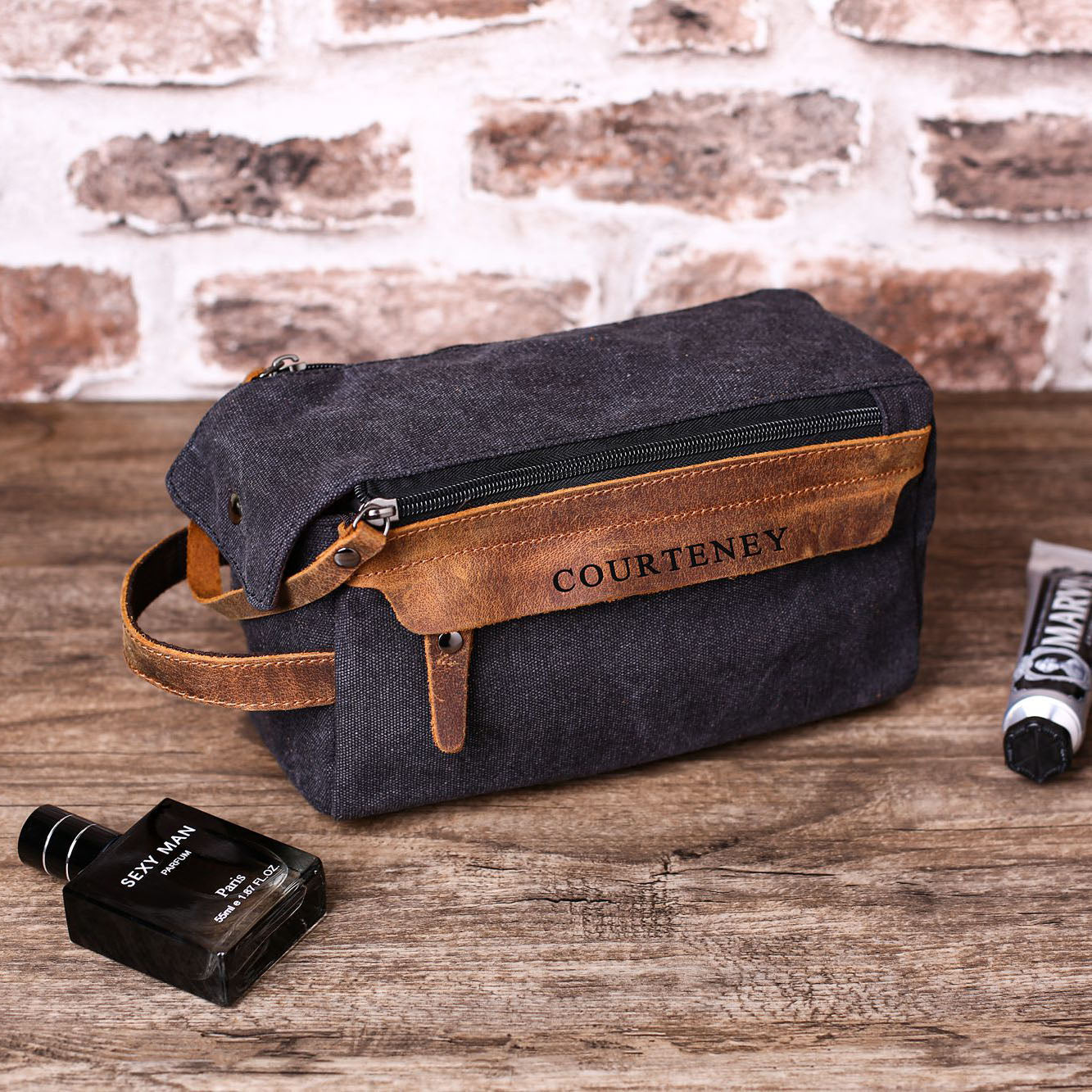 Best Man Toiletry Bag Groomsmen Gift Usher Gift Personalized Dopp Kit Groom Gift Father's Day Gift - NaturalLeatherShop