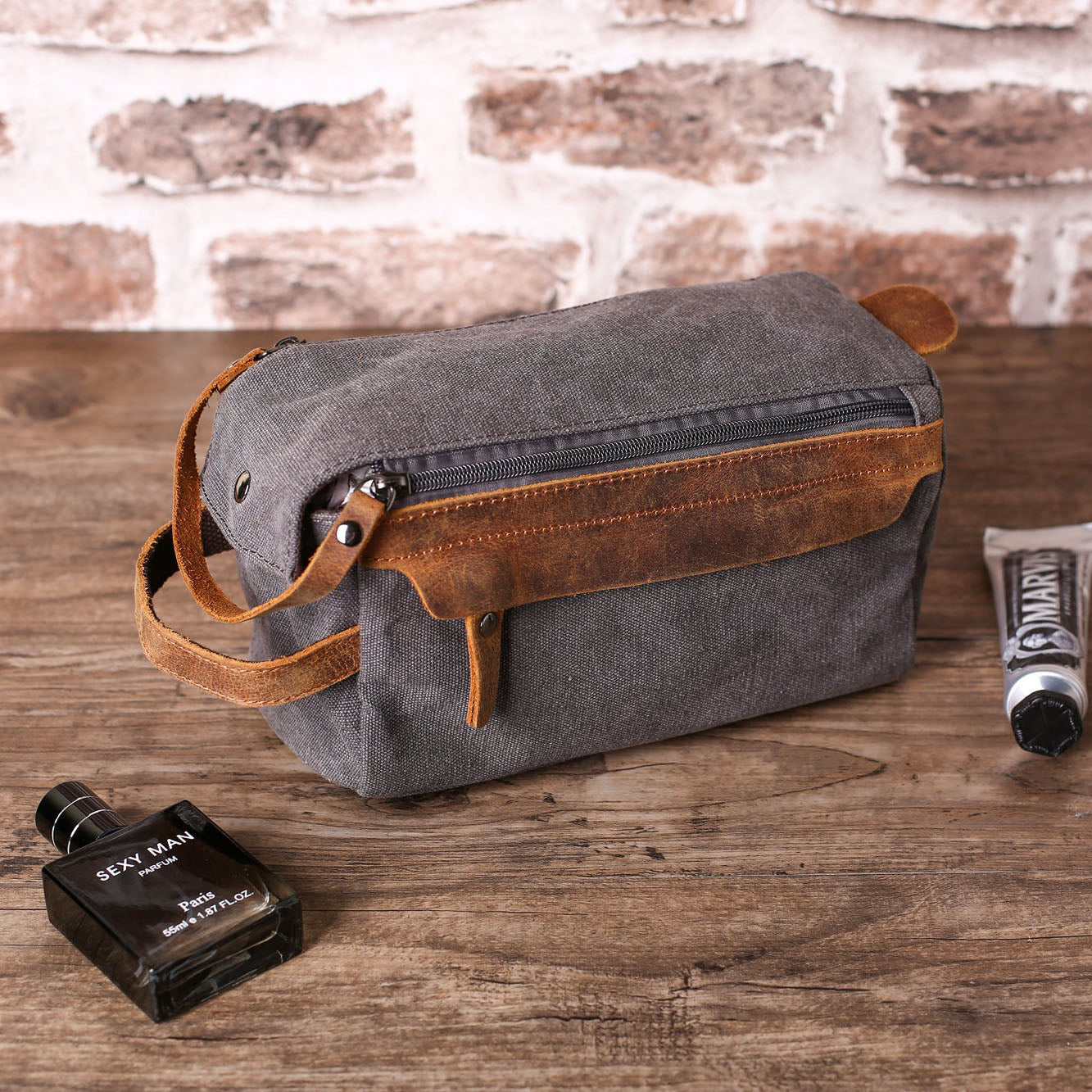 Best Man Toiletry Bag Groomsmen Gift Usher Gift Personalized Dopp Kit Groom Gift Father's Day Gift - NaturalLeatherShop